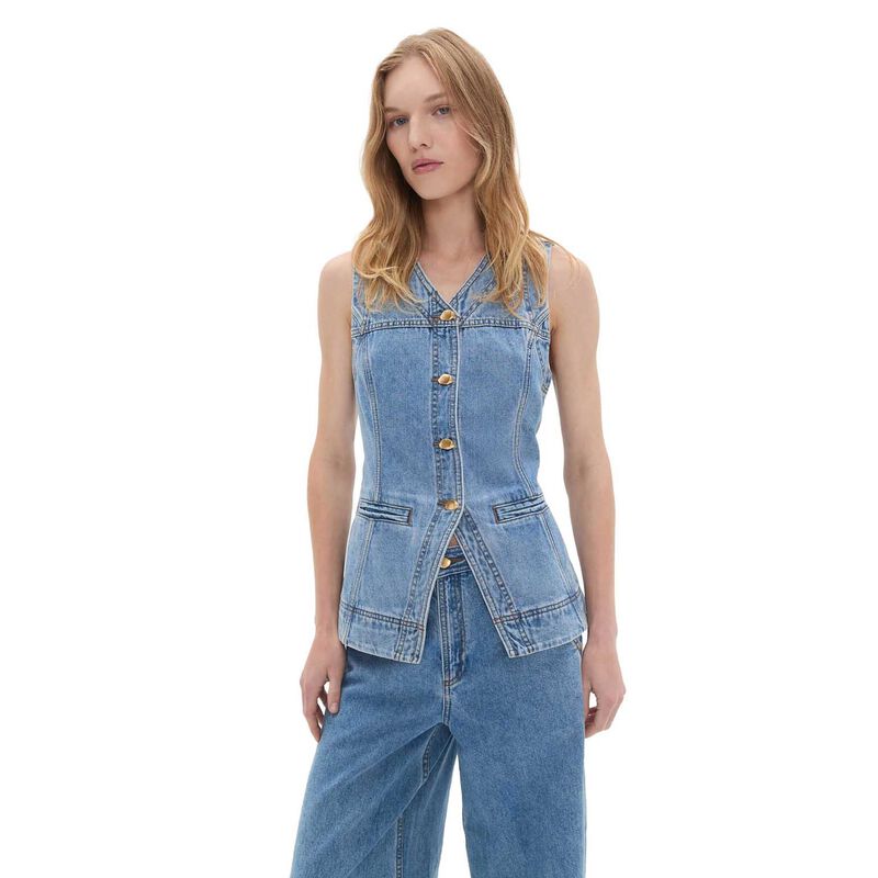 Aje Holland Denim Vest image number 0